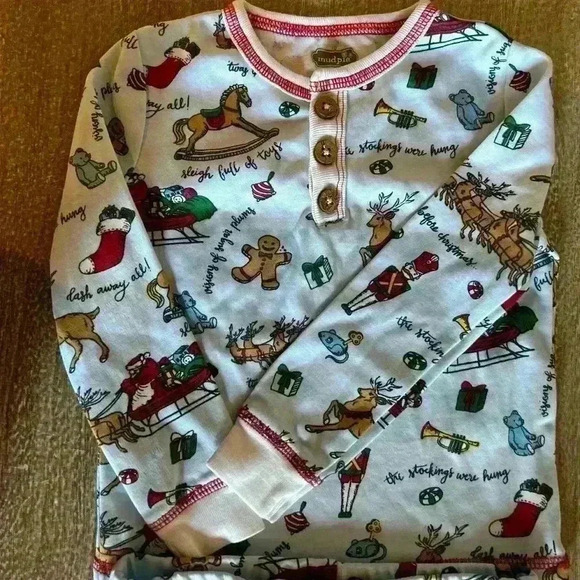 Mud pie retro Christmas 2 piece pajamas sz. 2t NWOT CLASSIC RETO HOLIDAY - Picture 4 of 5